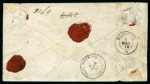 1870 (3.3) Envelope sent registered from Alexandria to Livorno, Italy, with two 40c tied by crisp "234" numerals