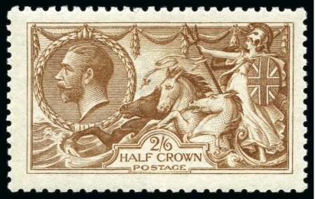 Stamp of Great Britain » King George V » 1913-19 Seahorse Issues 1915 De La Rue 2s6d Seahorse cinnamon brown mint nh