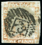 Stamp of Mauritius » 1848-59 Post Paid Issue » Latest Impressions (SG 23-25) 1859 Post Paid 1d red-brown, position 11, cancelled in GB with London numeral