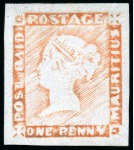 THE UNIQUE FERRARY & BURRUS UNUSED PLATE RECONSTRUCTION OF THE 1848-59 ONE PENNY 