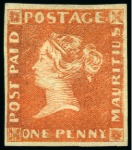 1852-54 Post Paid 1d. vermilion, position 11, unused without gum 