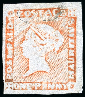 1859 1d. red, position 2, unused without gum