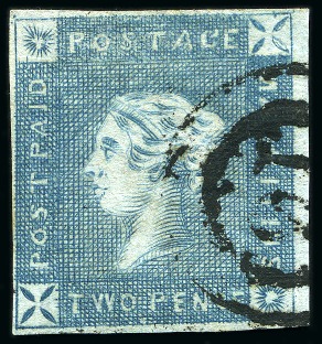 1859 Lapirot 2d. deep blue, position 2, used with "16" numeral of Eastern Suburb