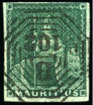 1858 (4d) Green imperf. with INDIAN CANCELLATION struck on arrival at Kedgeree with crisp "B/102" octagonal ds