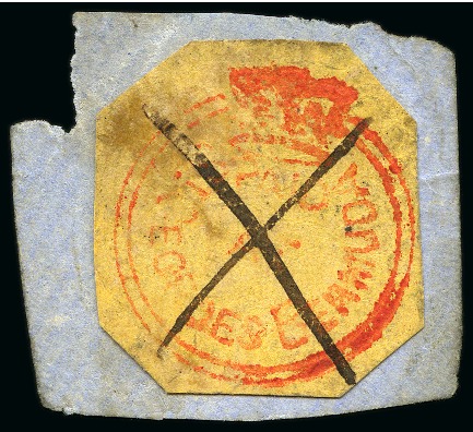 Stamp of Bermuda One of Only Thee Examples Recorded Off Cover - 1860 (1d) J. H. Thies' Issue at St. Georges carmine-red crowned circle