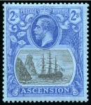 1924-33 2s Grey-Black & Blue on blue mint lh showing variety "torn flag"
