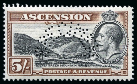 Stamp of Ascension » King George V 1934 1/2d to 5s set of 10 with SPECIMEN perfins, mint