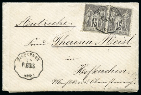 AUTRICHE, 1877 : lettre avec 15c Type Sage (2) à destination