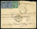 SAINT-PIERRE-ET-MIQUELON, 1878 : lettre avec affranchissement bicolore