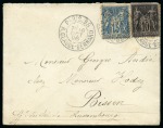 LUXEMBOURG, 1893-1896 : lot de 2 lettres, une au départ