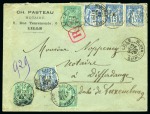 LUXEMBOURG, 1893-1896 : lot de 2 lettres, une au départ