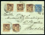 SUEDE, 1901 : Lettre entier postal Type Sage 15c bleu