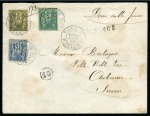 Stamp of France » Type Sage SUISSE, 1893-1894 : Lot de 2 enveloppes avec un entier