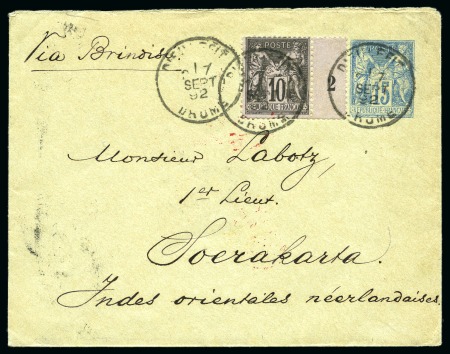 Stamp of France » Type Sage INDES ORIENTALES NÉERLANDAISES, 1892 : Enveloppe entier