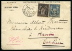 Stamp of France » Type Sage TONKIN, 1894 : Lot de 2 lettres pour Hanoï avec redirection