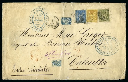 Stamp of France » Type Sage INDE, 1880 : Lettre de grand format de Paris à destination