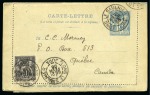 Stamp of France » Type Sage CANADA, 1895 : Entier postal carte-lettre Type Sage 15c bleu
