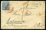 1882, Rare cachet à date rouge "Union / Bordeaux" du 16 janvier