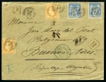 Stamp of France » Type Sage ARGENTINE, 1891: Lettre recommandée pour Buenos Aires avec