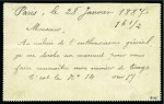 1887, Devant d'entier de type carte-lettre Type Sage 15c bleu