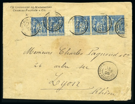Stamp of France » Type Sage 1895, Devant de lettre commerciale au départ de Madagascar pour Lyon