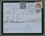 Stamp of France » Type Sage 1884, Lettre postée de Farnborough (Royaume-Uni) pour Paris