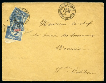 Stamp of Colonies françaises » Nouvelle-Calédonie 1901, Lettre locale destinée au chef du service des Domaines