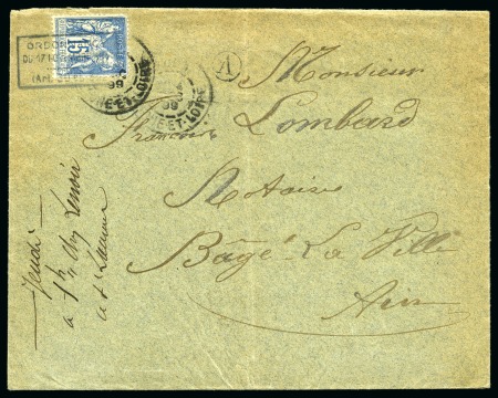 1899, Lettre affranchie avec Type Sage 15c bleu