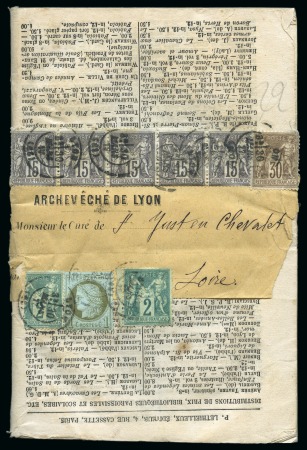 Stamp of France » Type Sage 1877, Volumineux imprimé religieux adressé depuis l'Archevêché