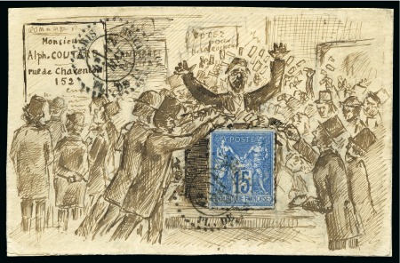 1881, Devant de lettre de petit format et surtout décorée 