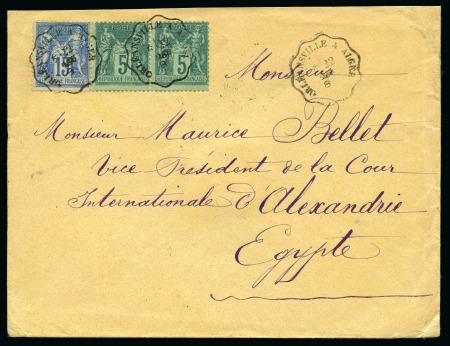 EGYPTE, 1888 : Lettre d'Orléansville (Algérie) pour