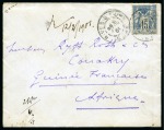 Stamp of France » Type Sage GUINÉE, 1901 : Lettre pour Conakry affranchissement