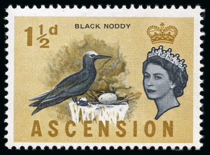 1963 Birds 1 1/2d showing variety cobalt omitted, mint nh