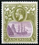 1924-33 5d Purple & Olive-Green mint showing variety "cleft rock"