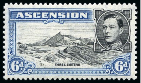 1938-53 6d Black & Pale Blue perf.13 showing variety "boulder flaw", mint