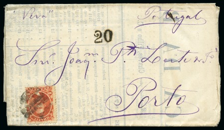 1869-75. "Revista Comercial da Praça da Bahia" and complete "prices current" from Bahia to Portugal, each bearing 1866 10r vermilion