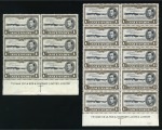 1938-53 1s Black & Sepia perf.13 1/2 mint nh lower marginal block of six with complete De La Rue printer's inscription