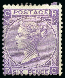 Stamp of Great Britain » Collections 1841-81, Group on a stockcard incl. unused 1867-80 6d mauve pl.8