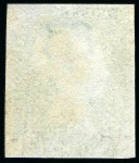 1840 2d Blue pl.1 NJ with INVERTED WATERMARK, used