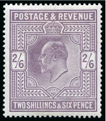 Stamp of Great Britain » King Edward VII » 1902-10 De La Rue Issues 1902-10 De La Rue 2s6d lilac with INVERTED WATERMARK, mint og