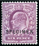 1911-13 Somerset House 6d bright magenta on CHALK-SURFACED PAPER with "SPECIMEN" overprint type 22