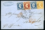 Stamp of France » Empire 1853-1862 1855, Lettre au départ du Havre pour les États-Unis, affranchissement