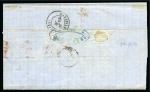 Stamp of France » Empire Lauré 1869, Empire Lauré 80c rose en bande de 4 oblitération 