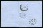 Stamp of Romania » Postal History 1859-60, 1kr brown, two singles, 6kr green, two singles, and 18kr blue, single, three stamps on regsitered mail to Romania