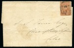 1850-53 1d dull red, Ham printing from third state of dies, on Provincial 1d Town letter