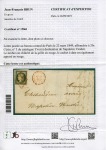 Stamp of France » Type Cérès de 1849-1850 1849, Extraordinaire combinaison d'une grille rouge sur Cérès 20c noir