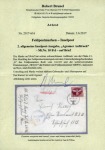 Stamp of Germany » Fieldpost WW II » Fieldpost WW II - Wehrmacht 1944 Agram Inselpost chestnut with black-blue overprint, rouletted, tied by FELDPOST "b" 14.2.45 cds on cover