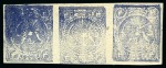 1878 4kr. blue, unused horizontal strip of three, from