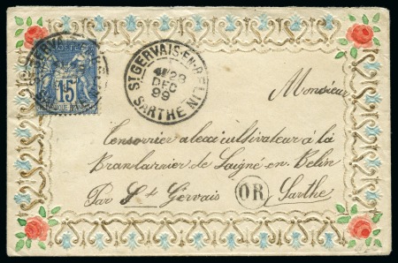 1884-1899, Lot de 2 enveloppes dites "Valentine" Type