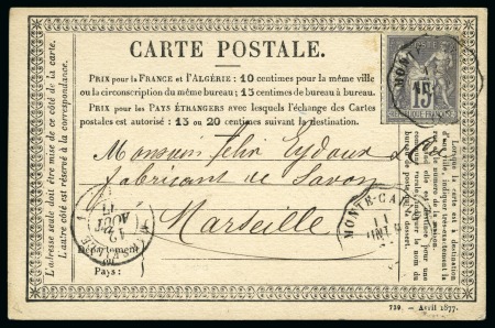 Stamp of France » Type Sage 1877-1899, Page d'exposition avec 3 documents de Monaco
